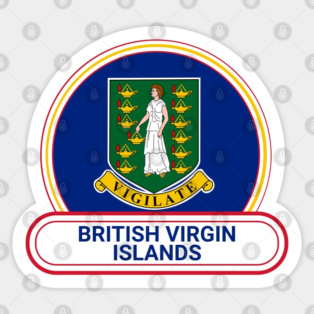 British Virgin Islands Country Badge - British Virgin Islands Flag Sticker by Yesteeyear